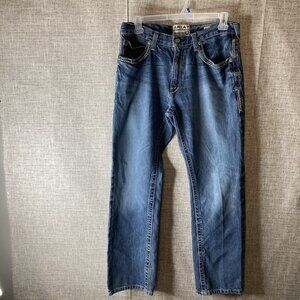 Ariat M5 Jeans Mens Size 35x32 Blue Denim Straight Fit/ Straight Leg Faded